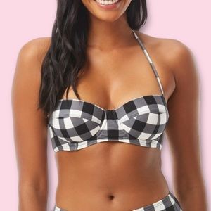 Kate Spade Shoreside Check Bikini Top